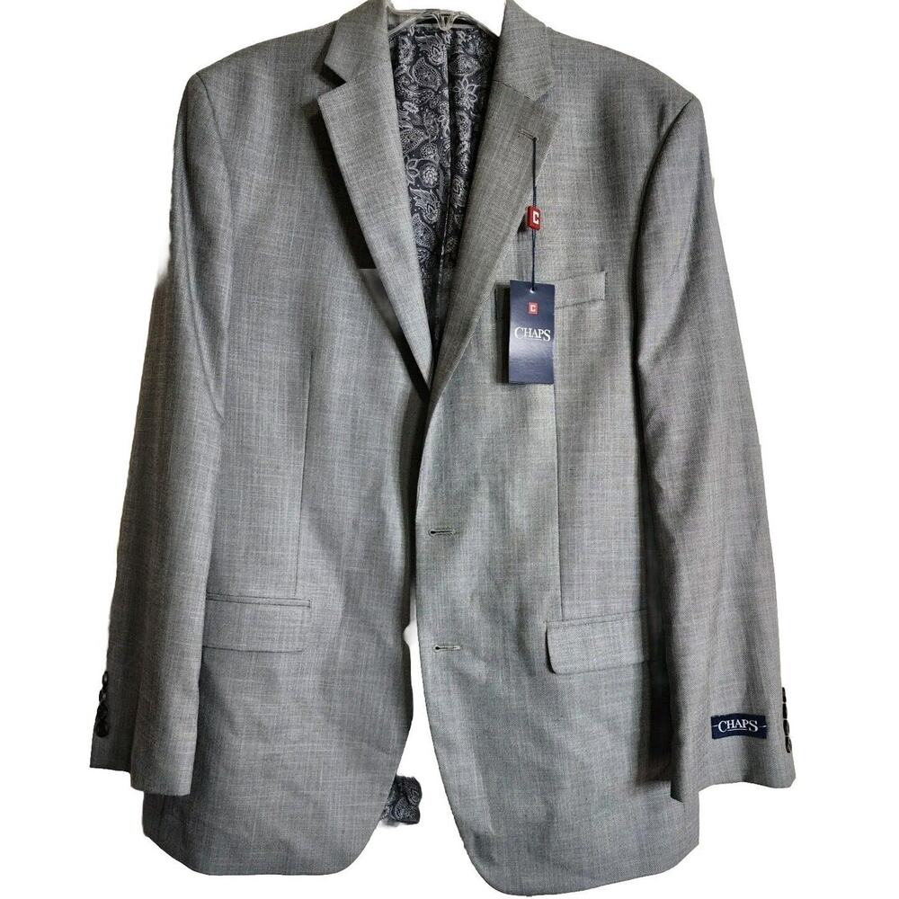 New With Tags Chaps Men's Sport Jacket Size  42 L Light Gray MSRP $160